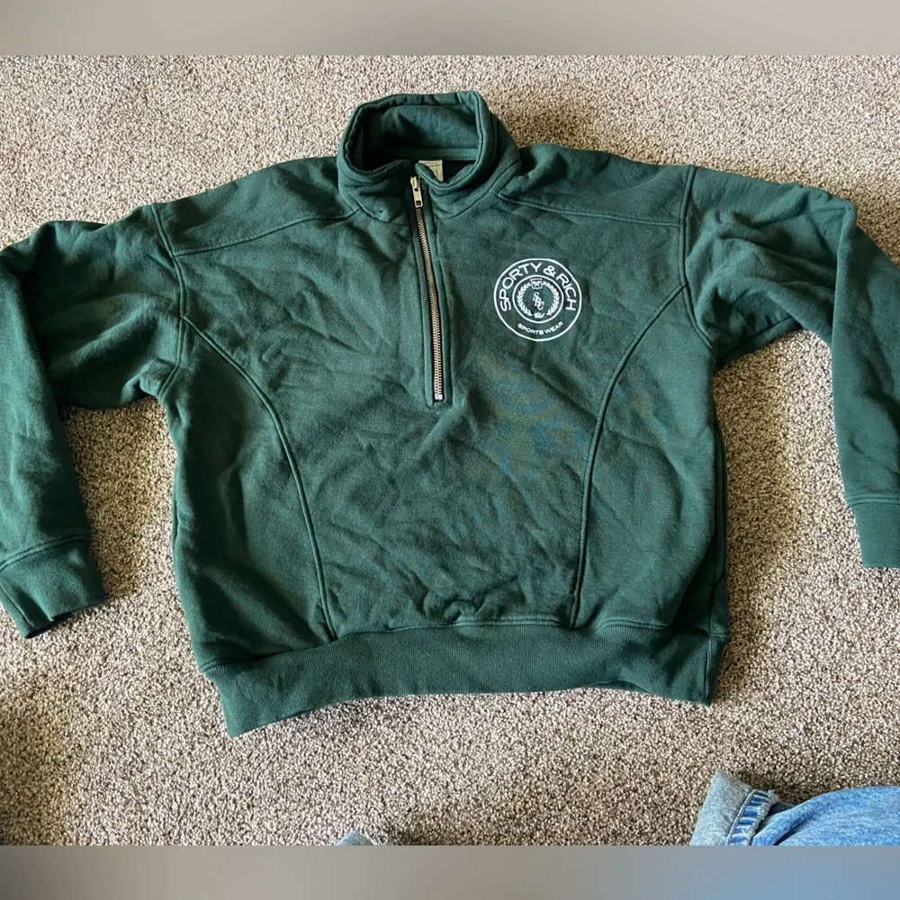 Sporty & Rich Forest Green Fleece Jacket - Picture 2 of 2